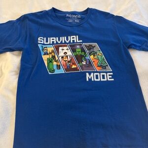 Blue Minecraft Survival Mode T-Shirt